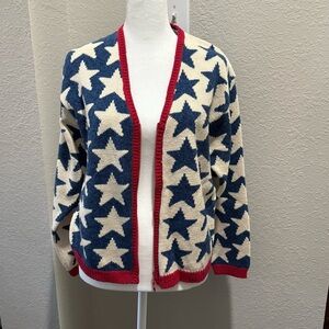 Star Patterned Blue and White Sweater